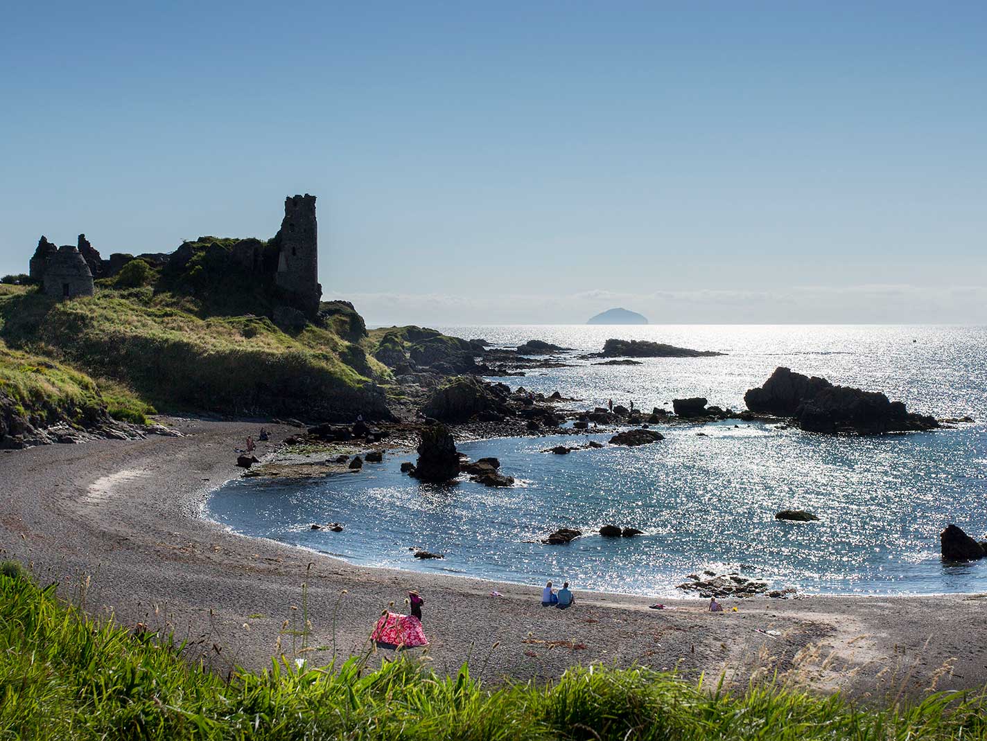 Dunure Castle and beach